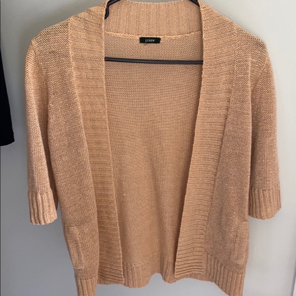 J. Crew Knit cardigan open front sweater shimmer